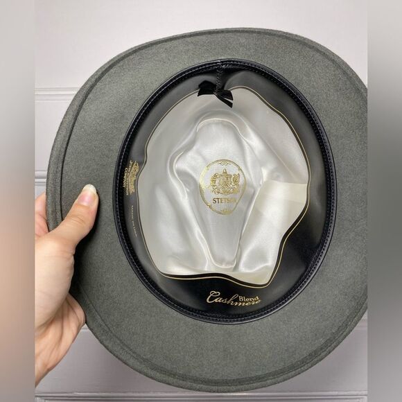 STETSON Cashmere Blend Fedora Hat in Gray/Black - Picture 7 of 10